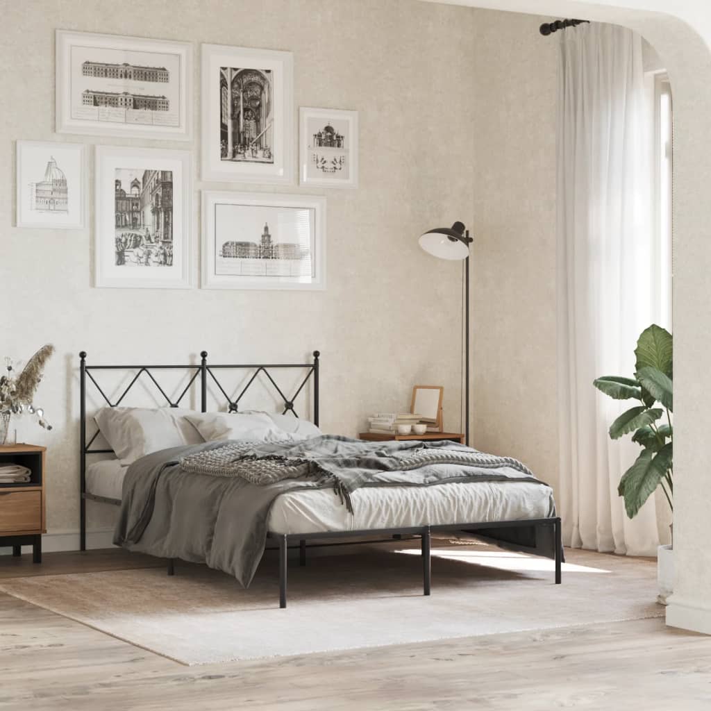 sengeramme med sengegavl 120x190 cm metal sort