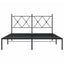 sengeramme med sengegavl 135x190 cm metal sort