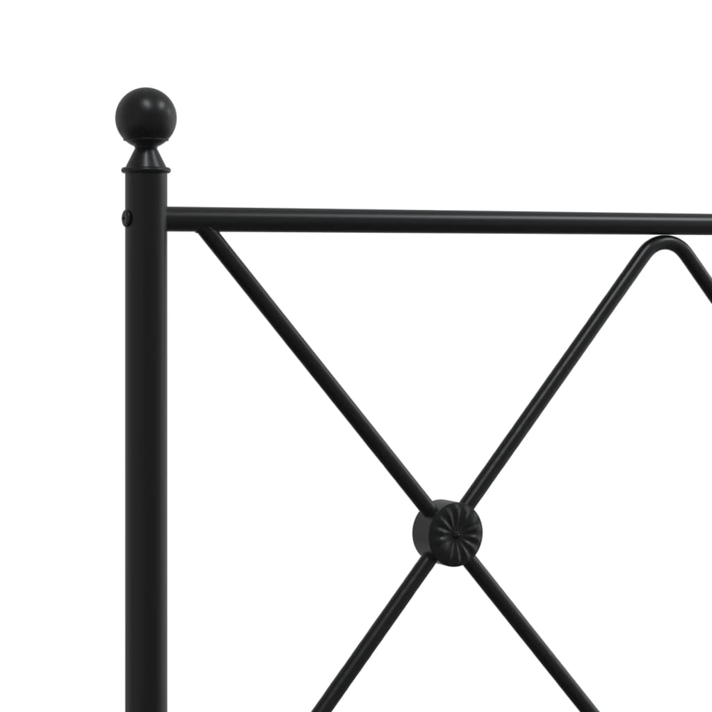 sengeramme med sengegavl 140x190 cm metal sort