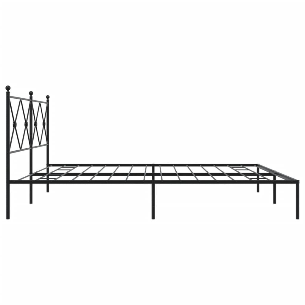 sengeramme med sengegavl 200x200 cm metal sort