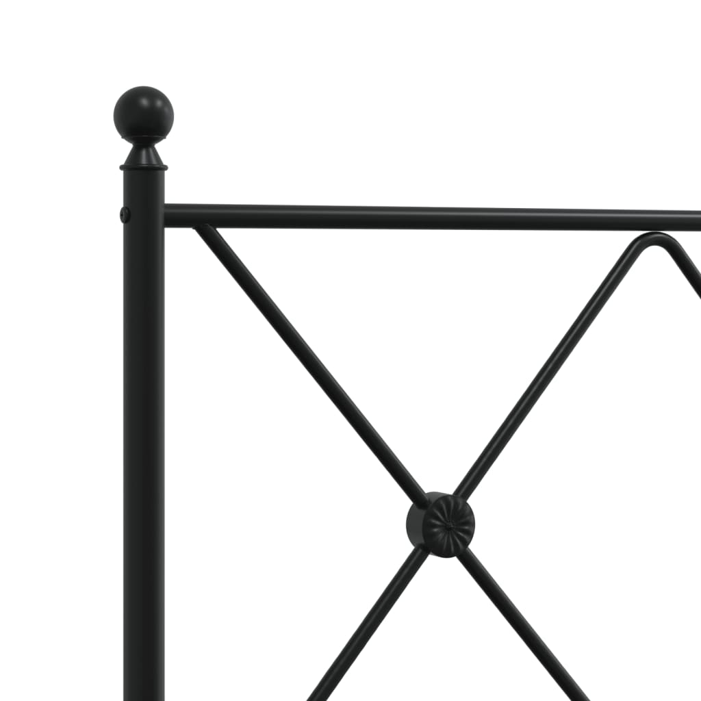 sengeramme med sengegavl og fodgærde 75x190 cm metal sort