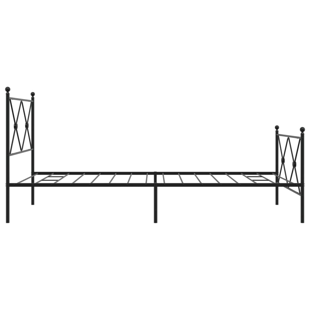 sengeramme med sengegavl og fodgærde 107x203 cm metal sort