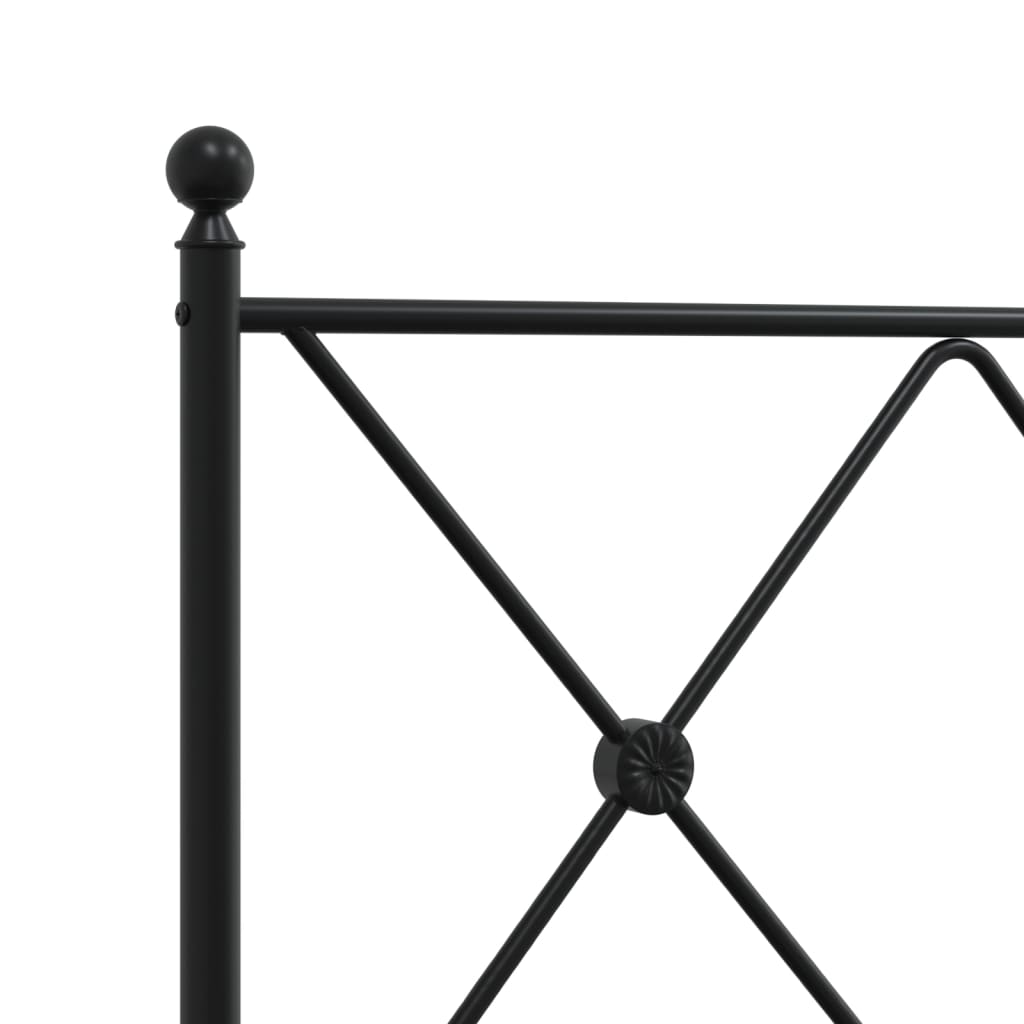 sengeramme med sengegavl og fodgærde 107x203 cm metal sort