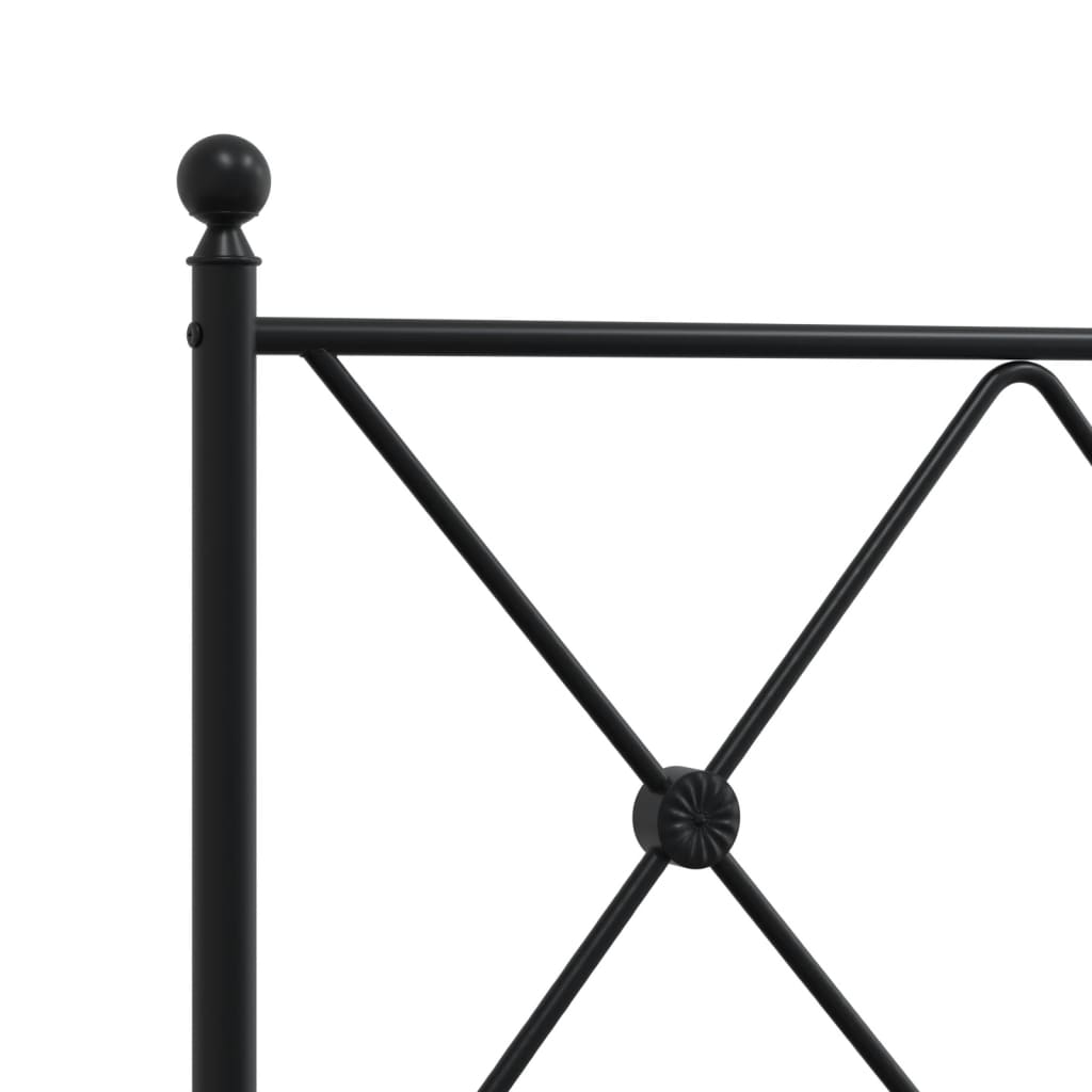 sengeramme med sengegavl og fodgærde 193x203 cm metal sort