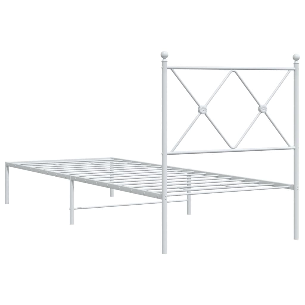 sengeramme med sengegavl 80x200 cm metal hvid