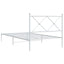 sengeramme med sengegavl 100x190 cm metal hvid