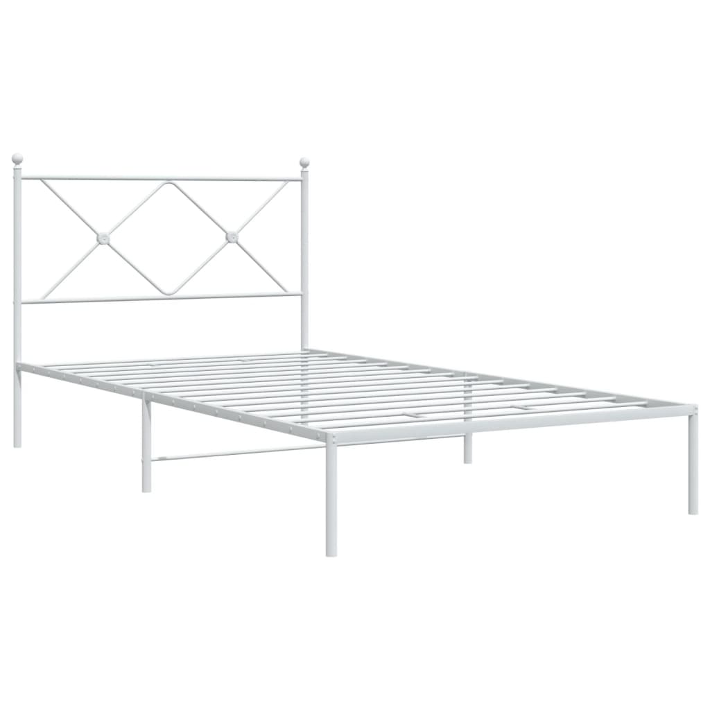 sengeramme med sengegavl 100x200 cm metal hvid