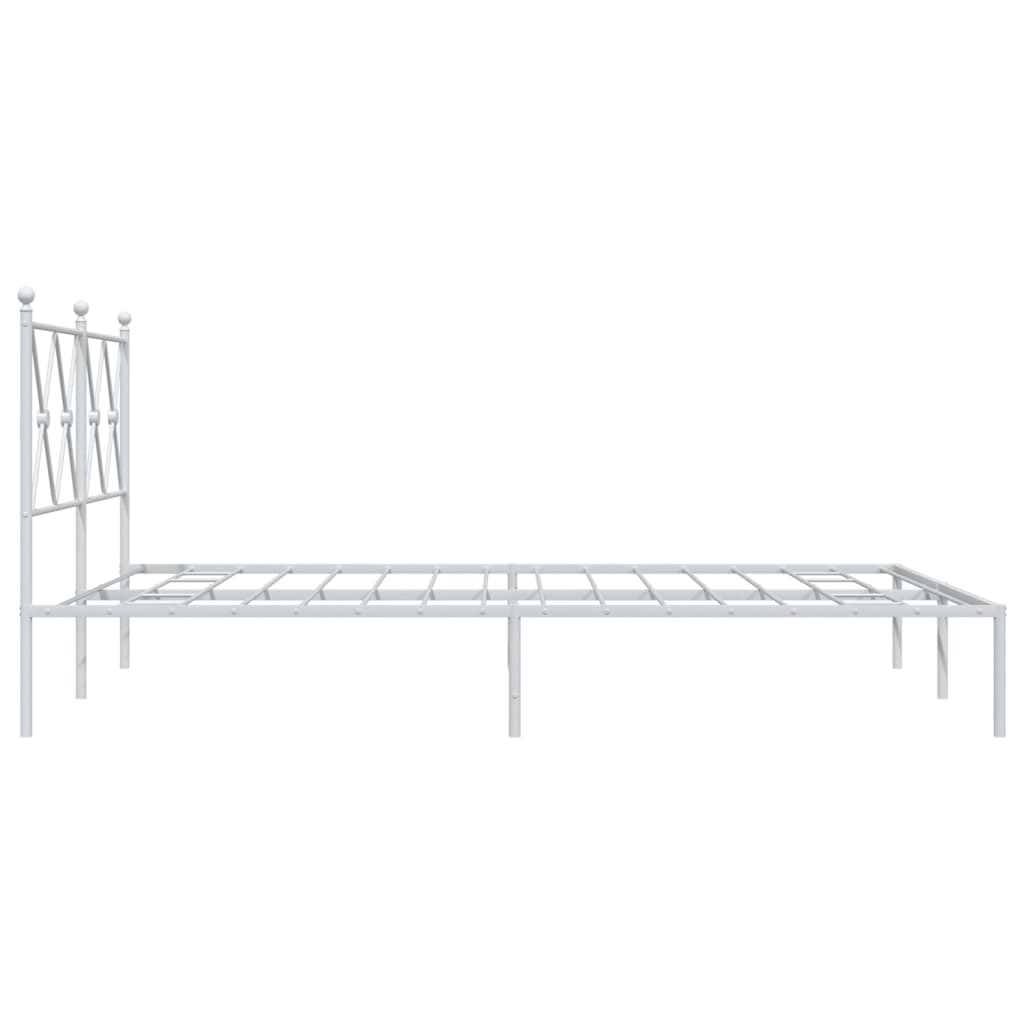 sengeramme med sengegavl 135x190 cm metal hvid