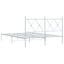 sengeramme med sengegavl 135x190 cm metal hvid
