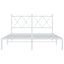 sengeramme med sengegavl 140x190 cm metal hvid