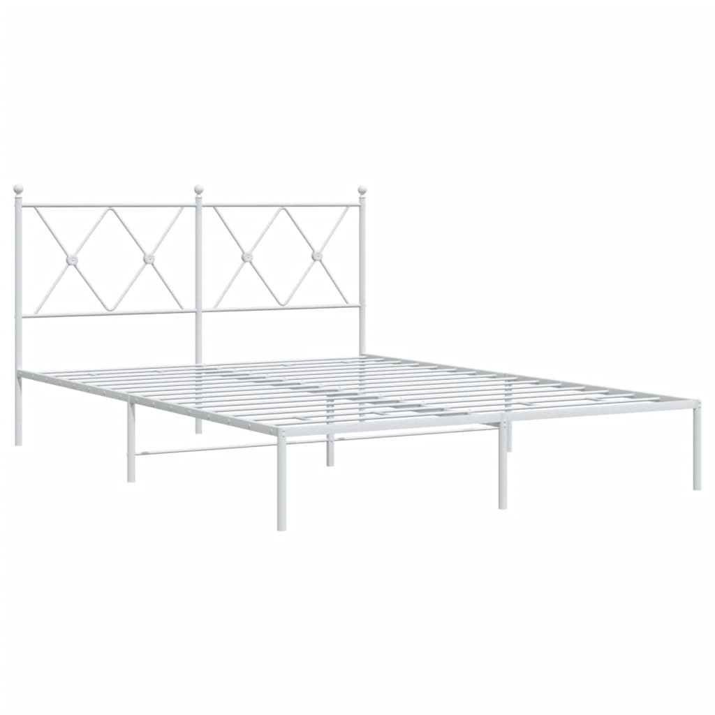 sengeramme med sengegavl 140x200 cm metal hvid