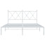 sengeramme med sengegavl 140x200 cm metal hvid