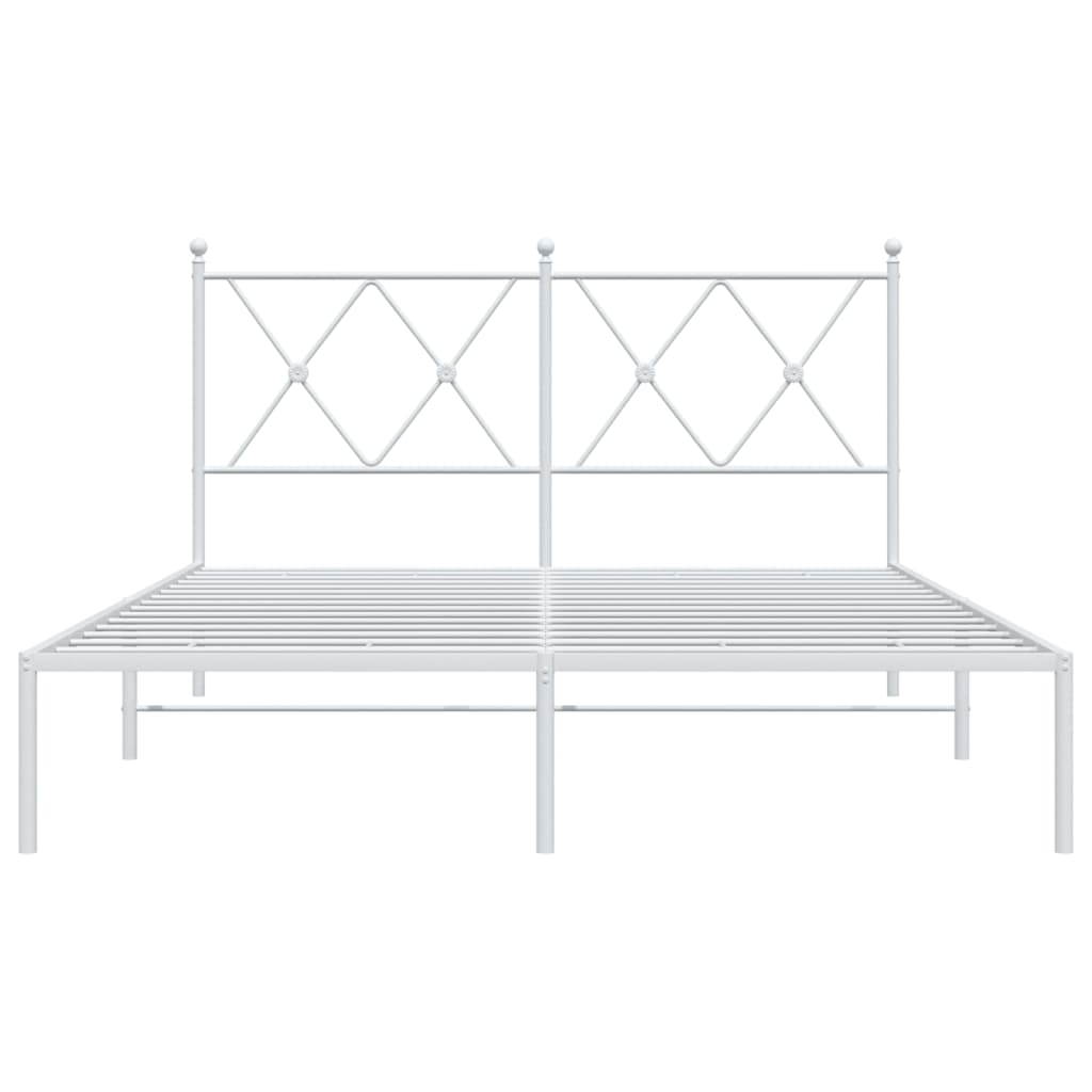 sengeramme med sengegavl 140x200 cm metal hvid