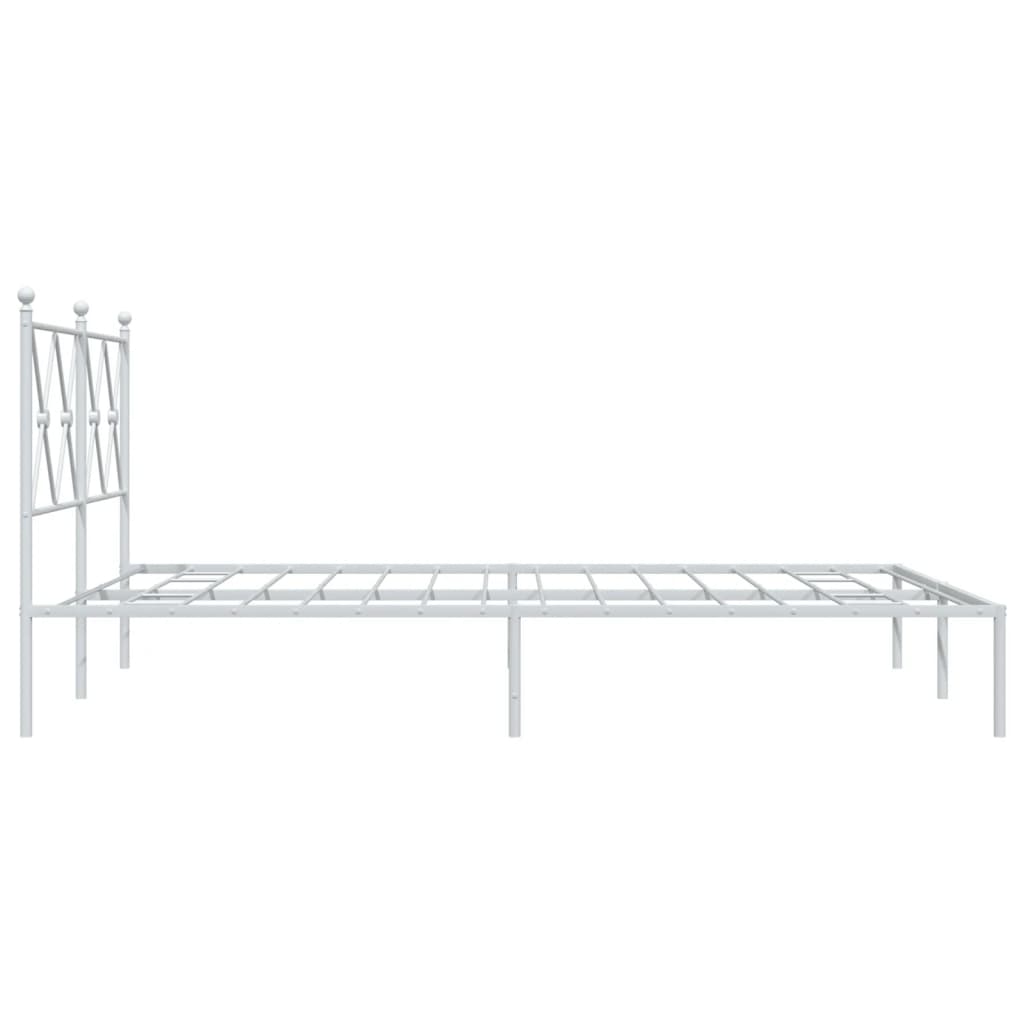 sengeramme med sengegavl 140x200 cm metal hvid