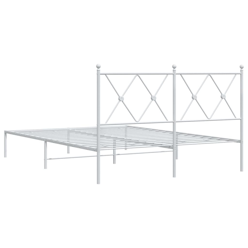 sengeramme med sengegavl 140x200 cm metal hvid