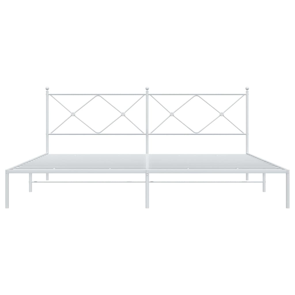 sengeramme med sengegavl 193x203 cm metal hvid