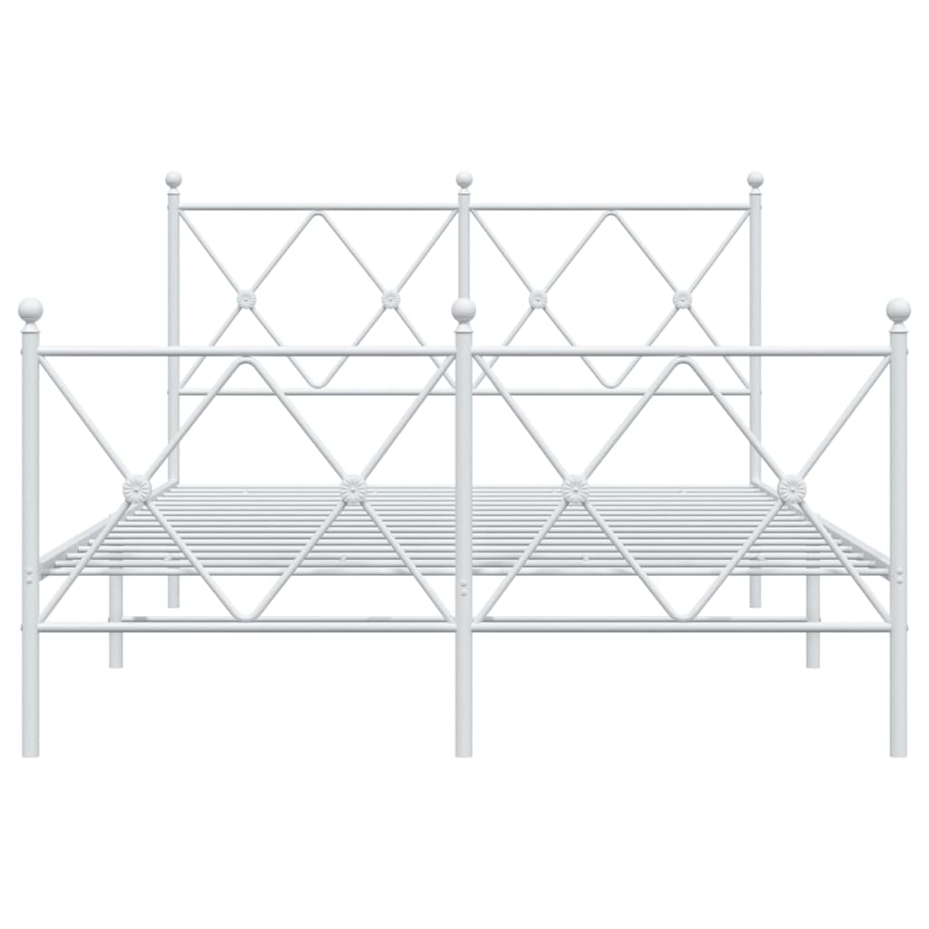 sengeramme med sengegavl og fodgærde 120x200 cm metal hvid
