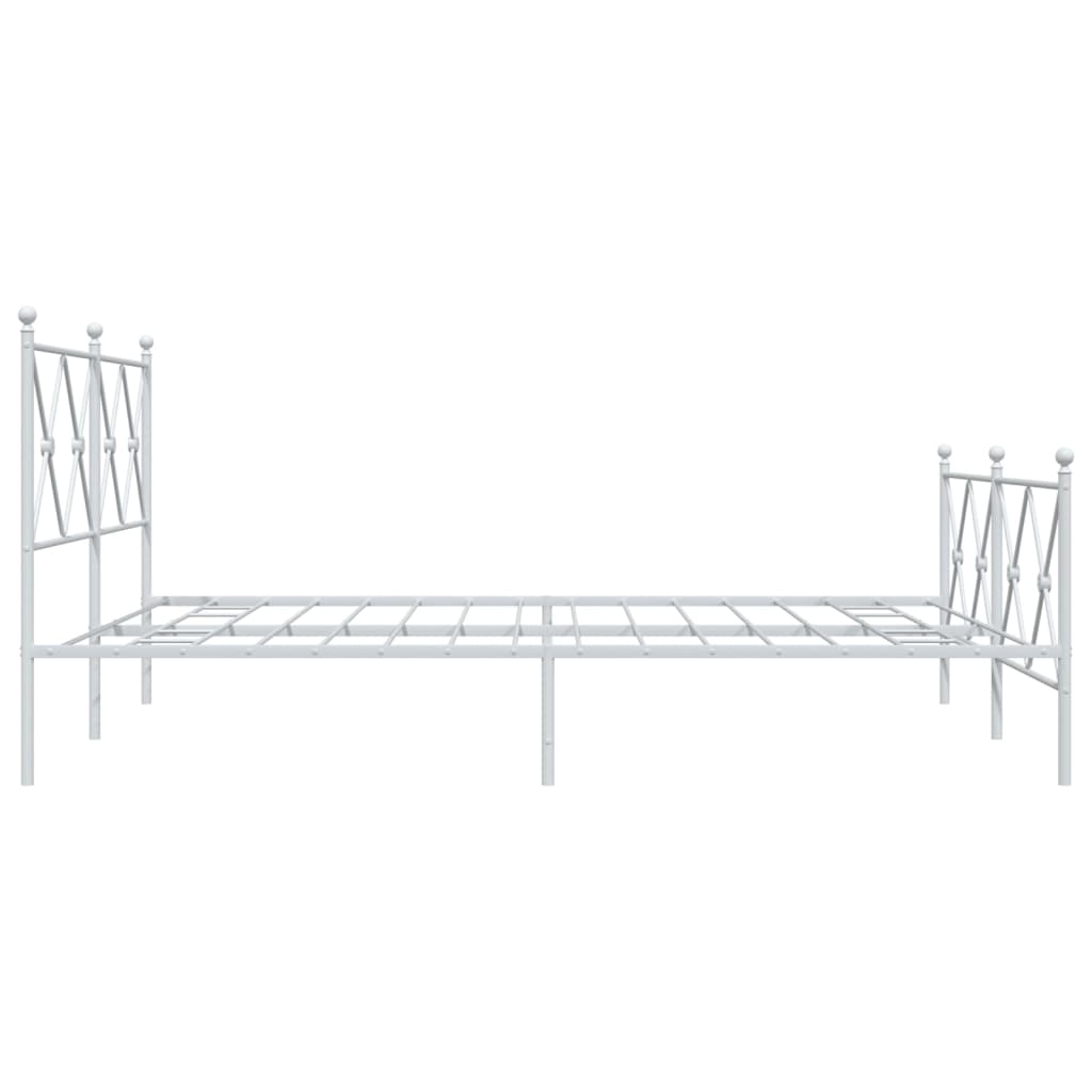 sengeramme med sengegavl og fodgærde 150x200 cm metal hvid