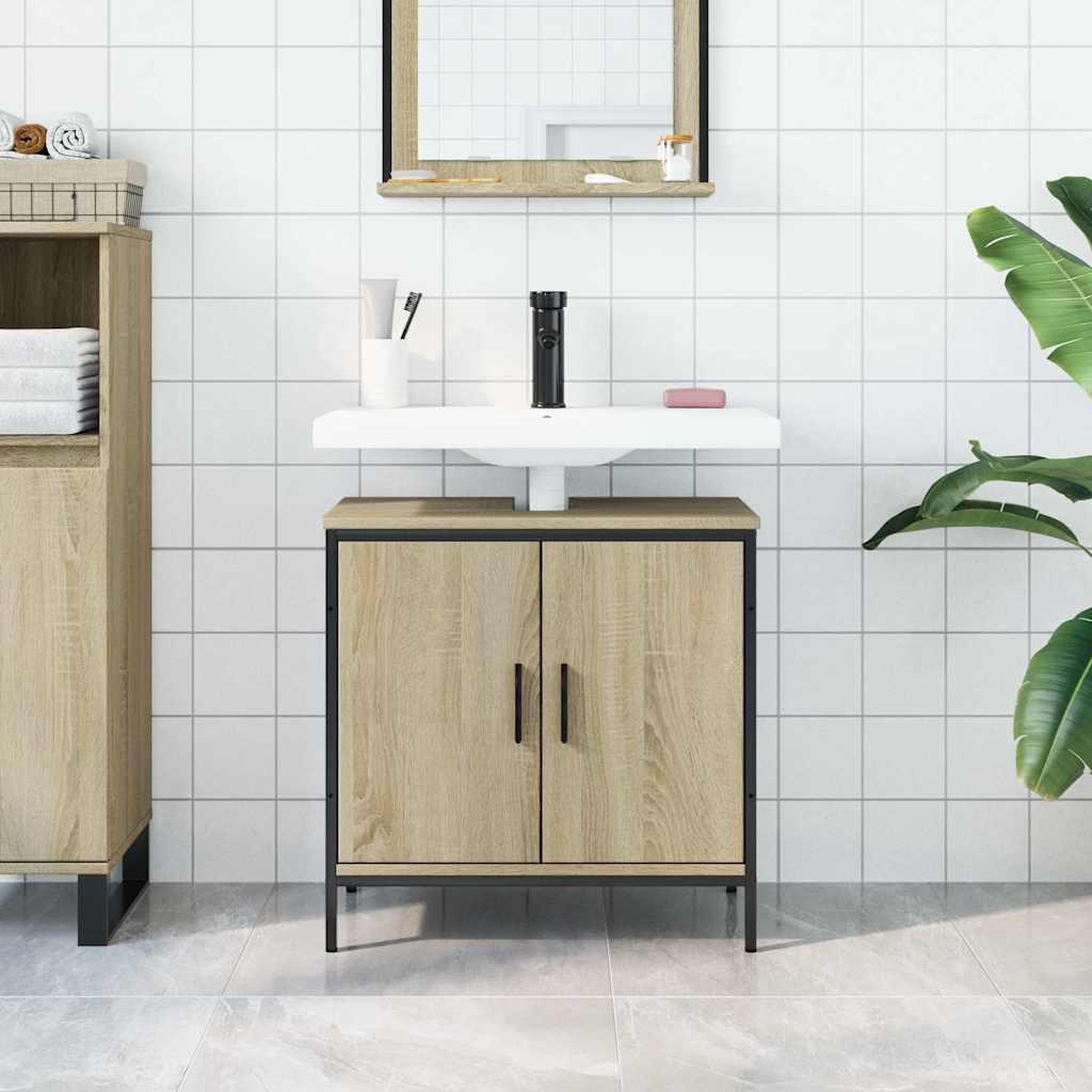 underskab til håndvask 60x30x60 cm konstrueret træ sonoma-eg