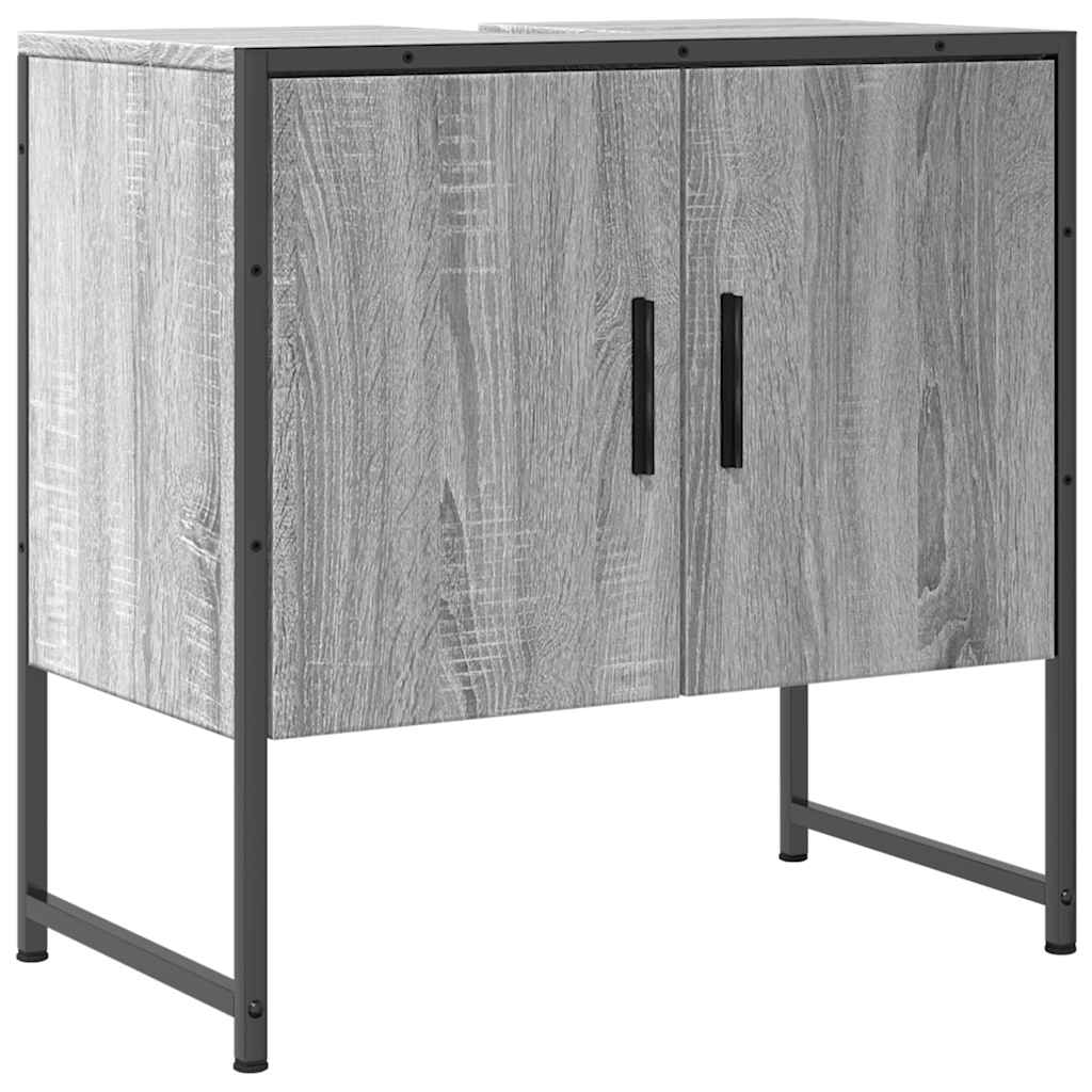 underskab til vask 60x33x60 cm konstrueret træ grå sonoma-eg