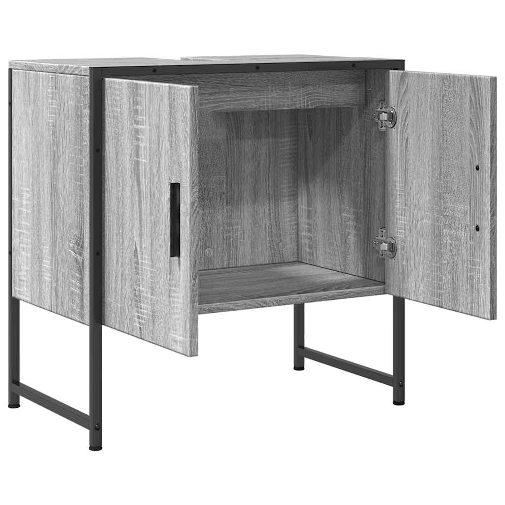 underskab til vask 60x33x60 cm konstrueret træ grå sonoma-eg