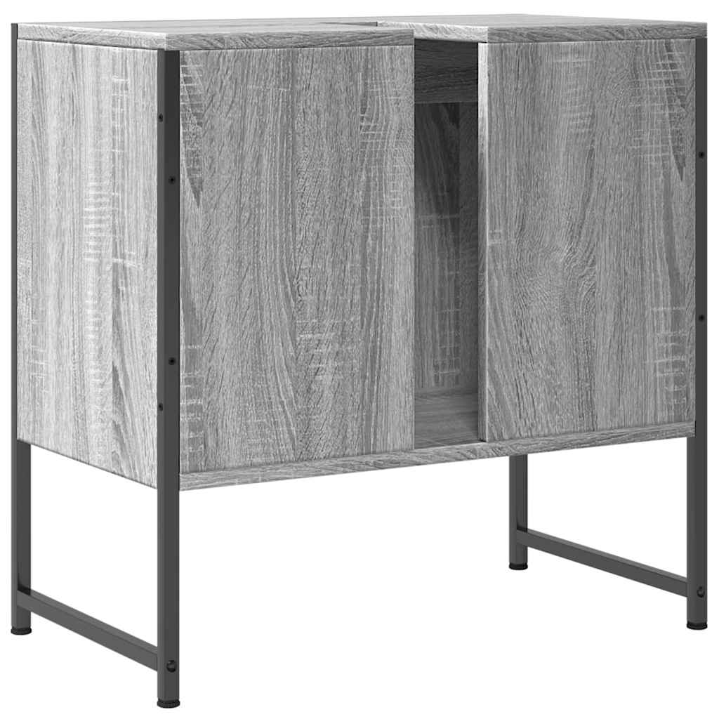 underskab til vask 60x33x60 cm konstrueret træ grå sonoma-eg