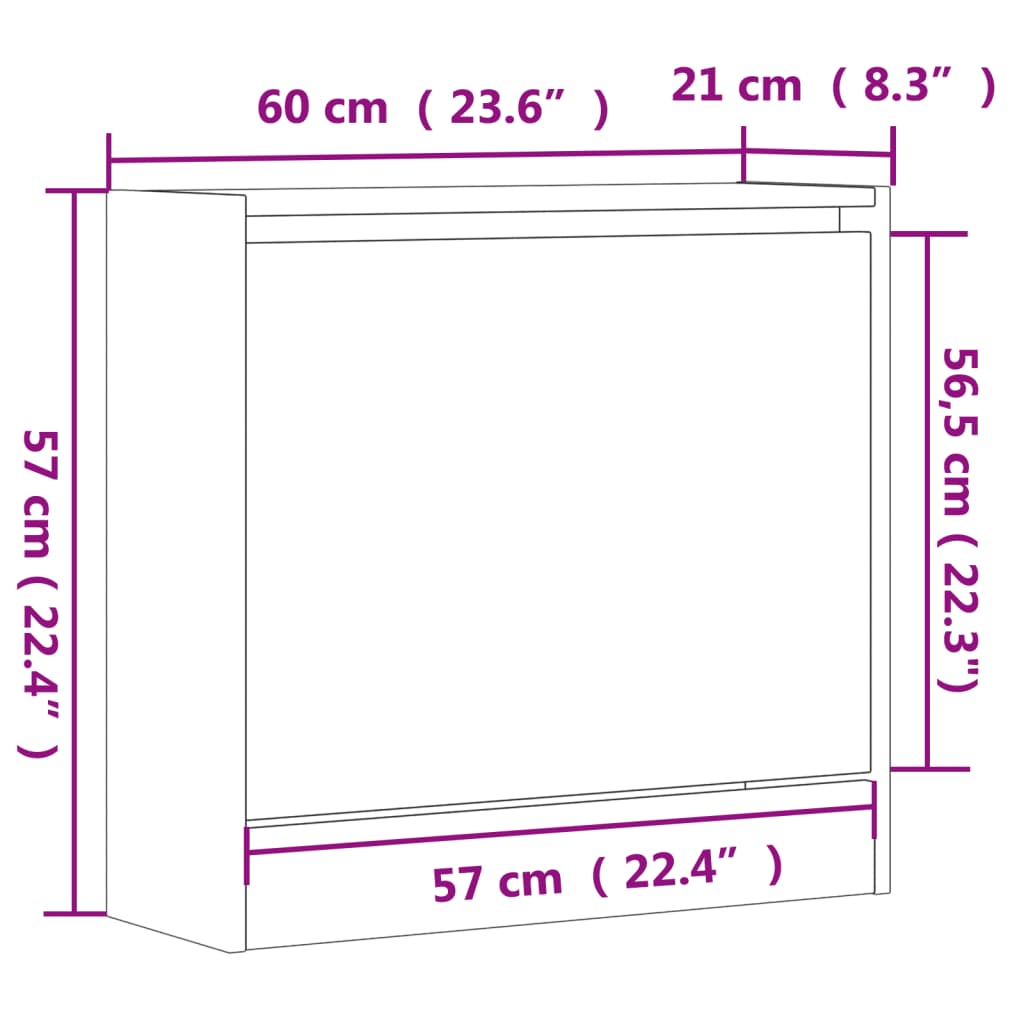skoreol 60x21x57 cm konstrueret træ hvid