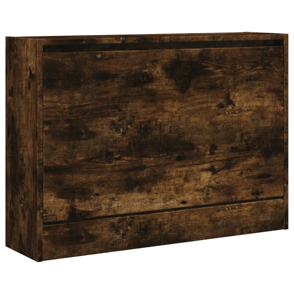 skoskab 80x21x57 cm konstrueret træ røget egetræsfarve