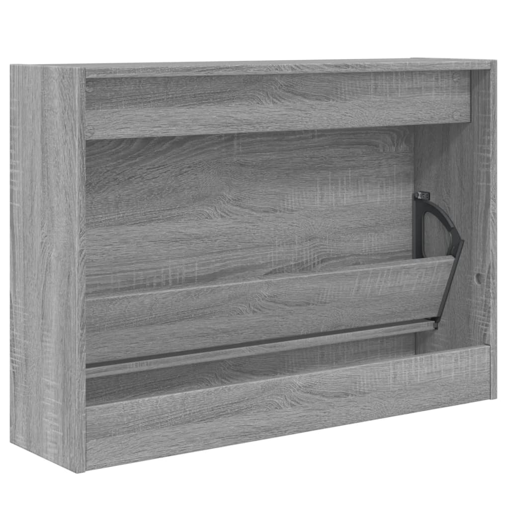 skoskab 80x21x57 cm konstrueret træ grå sonoma-eg