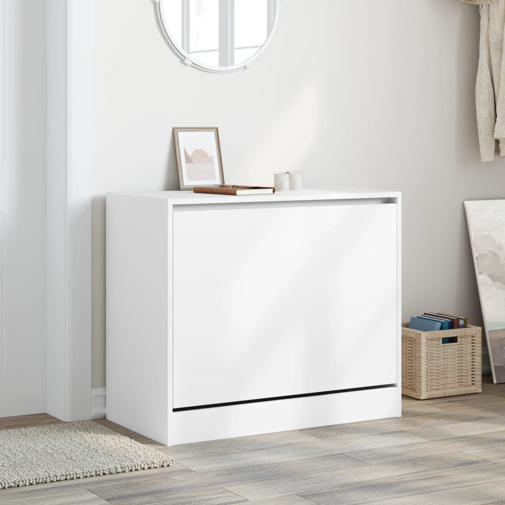 skoskab 80x42x69 cm konstrueret træ hvid