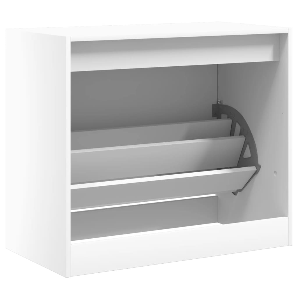 skoskab 80x42x69 cm konstrueret træ hvid