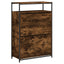 skoreol 75x34x112 cm konstrueret træ røget egetræsfarve