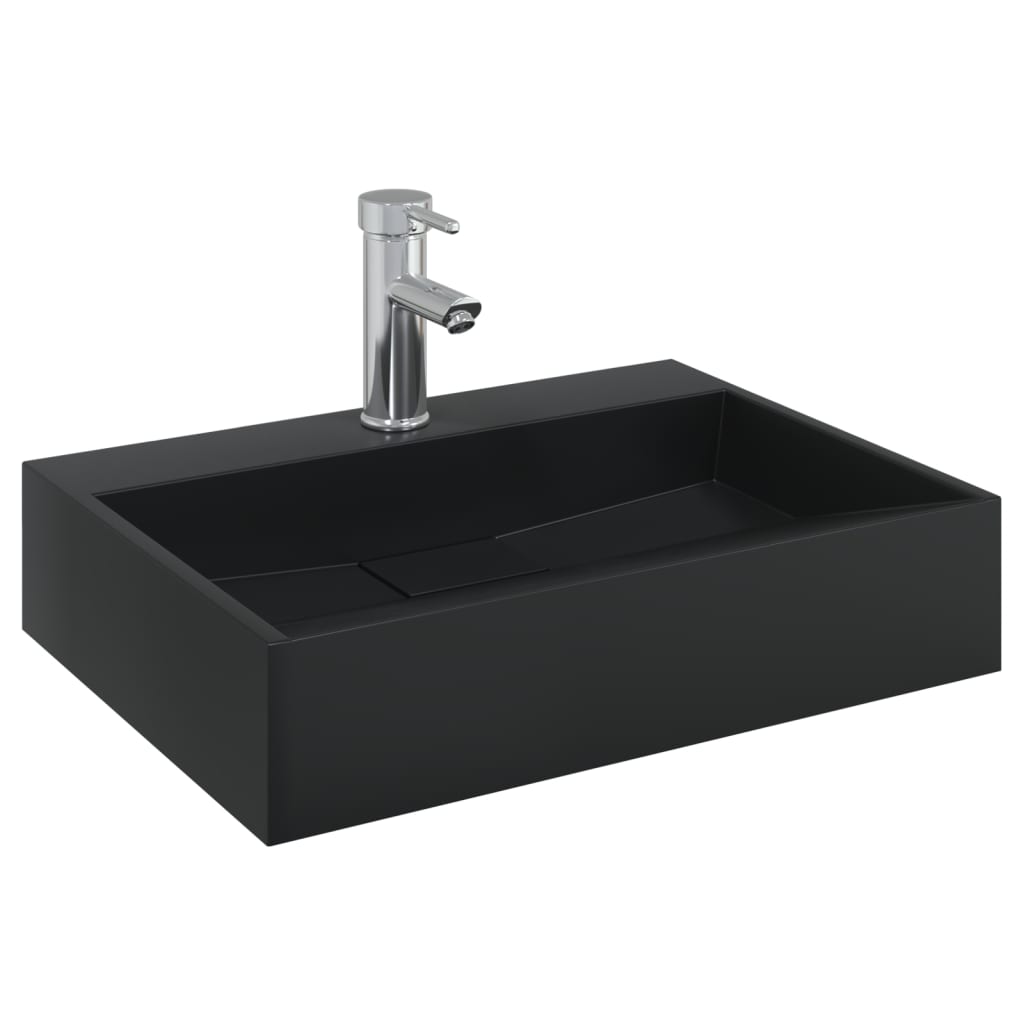 håndvask 50x38x11 cm mineralstøbt/marmorstøbt matsort