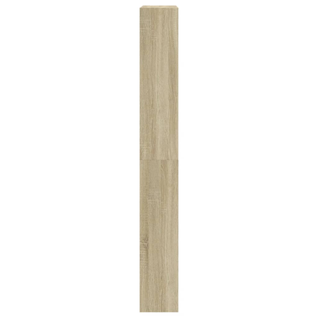 skoskab med 4 vippeskuffer 80x21x163,5 cm sonoma-eg