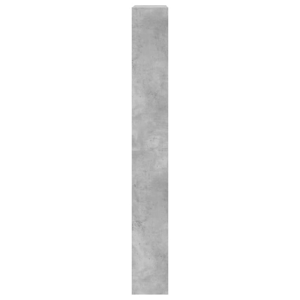 skoskab med 4 vippeskuffer 80x21x163,5 cm betongrå