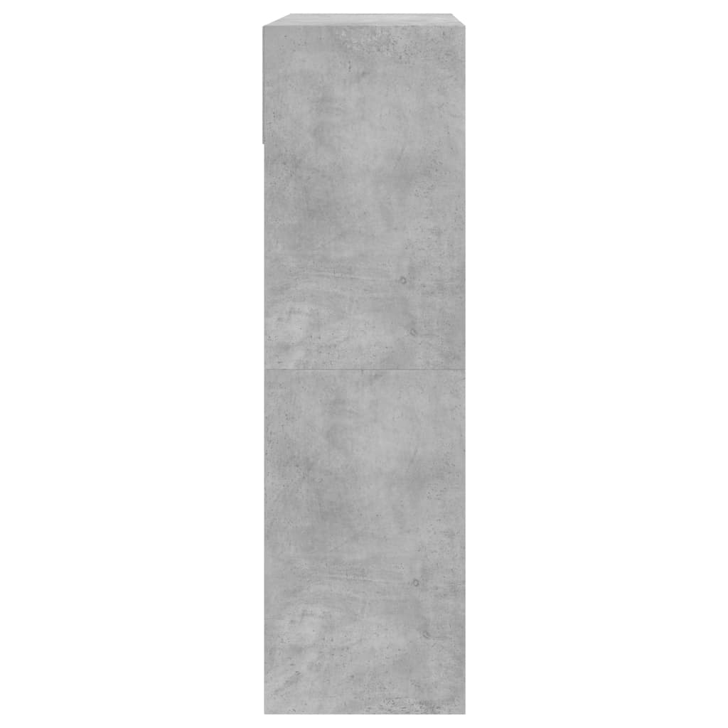 skoskab med 2 vippeskuffer 80x34x116 cm betongrå