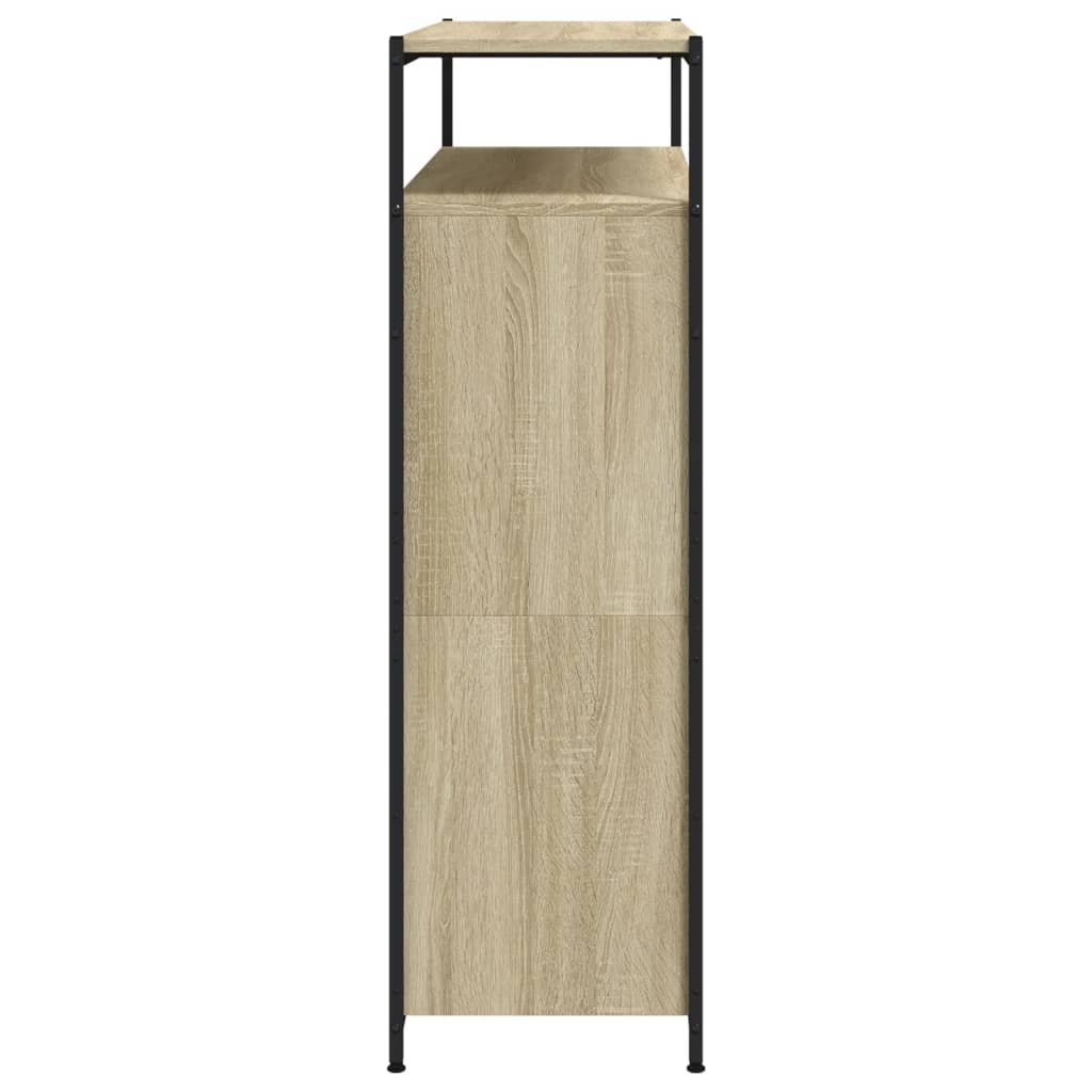skoskab med 4 vippeskuffer 100x34x112 cm sonoma-eg