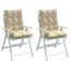 stolehynde med lav ryg 2 stk. oxfordstof beige