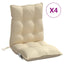 stolehynde med lav ryg 4 stk. oxfordstof beige