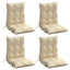stolehynde med lav ryg 4 stk. oxfordstof beige