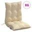 stolehynde med lav ryg 6 stk. oxfordstof beige