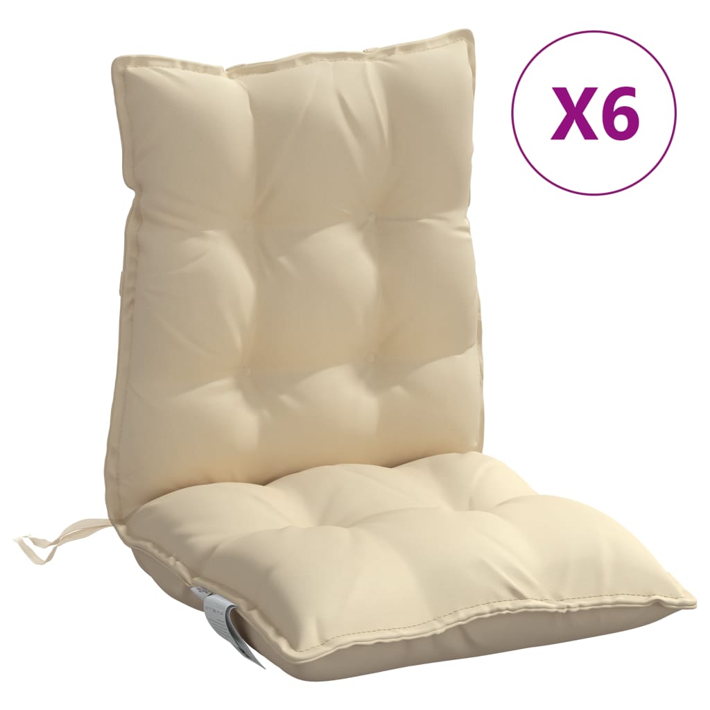 stolehynde med lav ryg 6 stk. oxfordstof beige