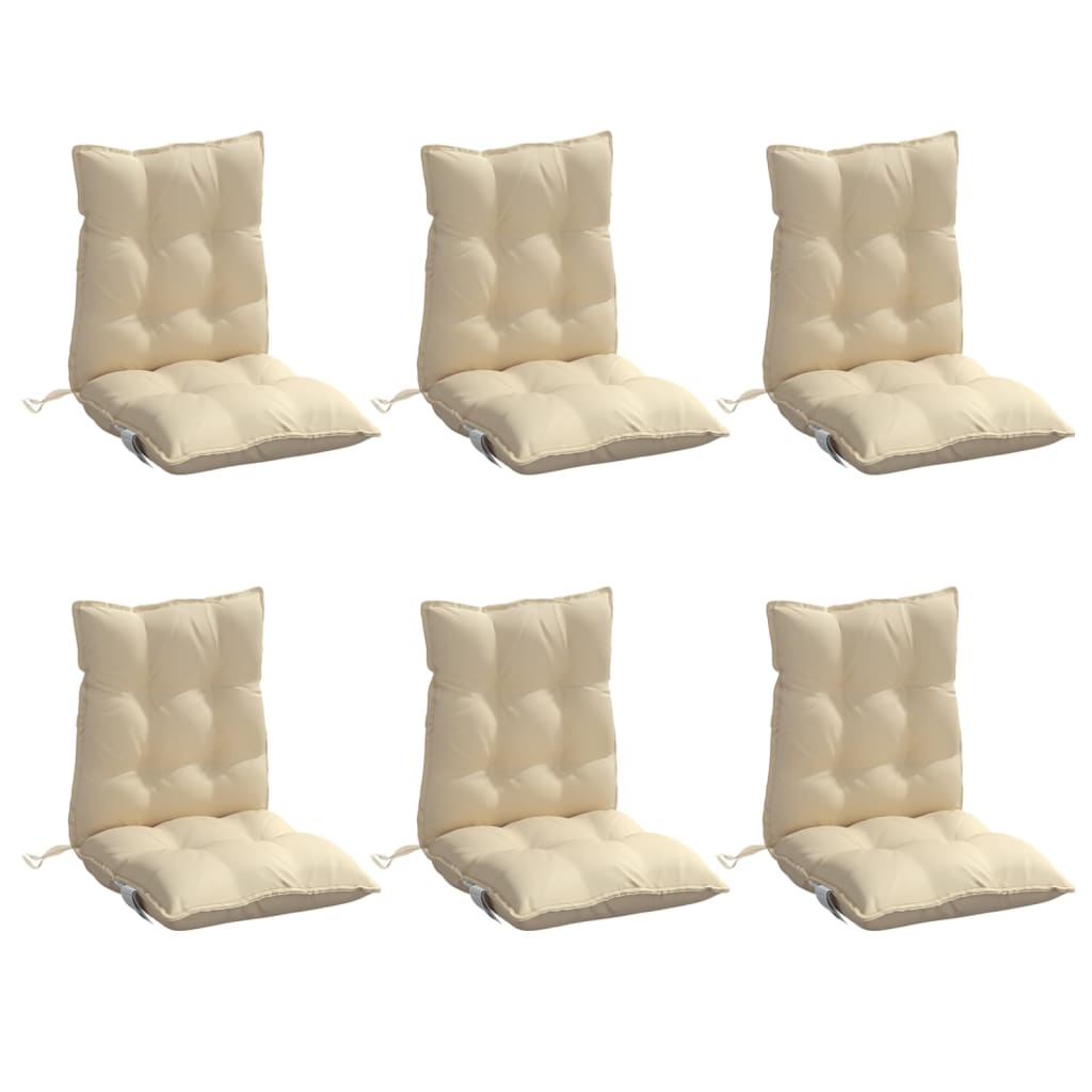 stolehynde med lav ryg 6 stk. oxfordstof beige