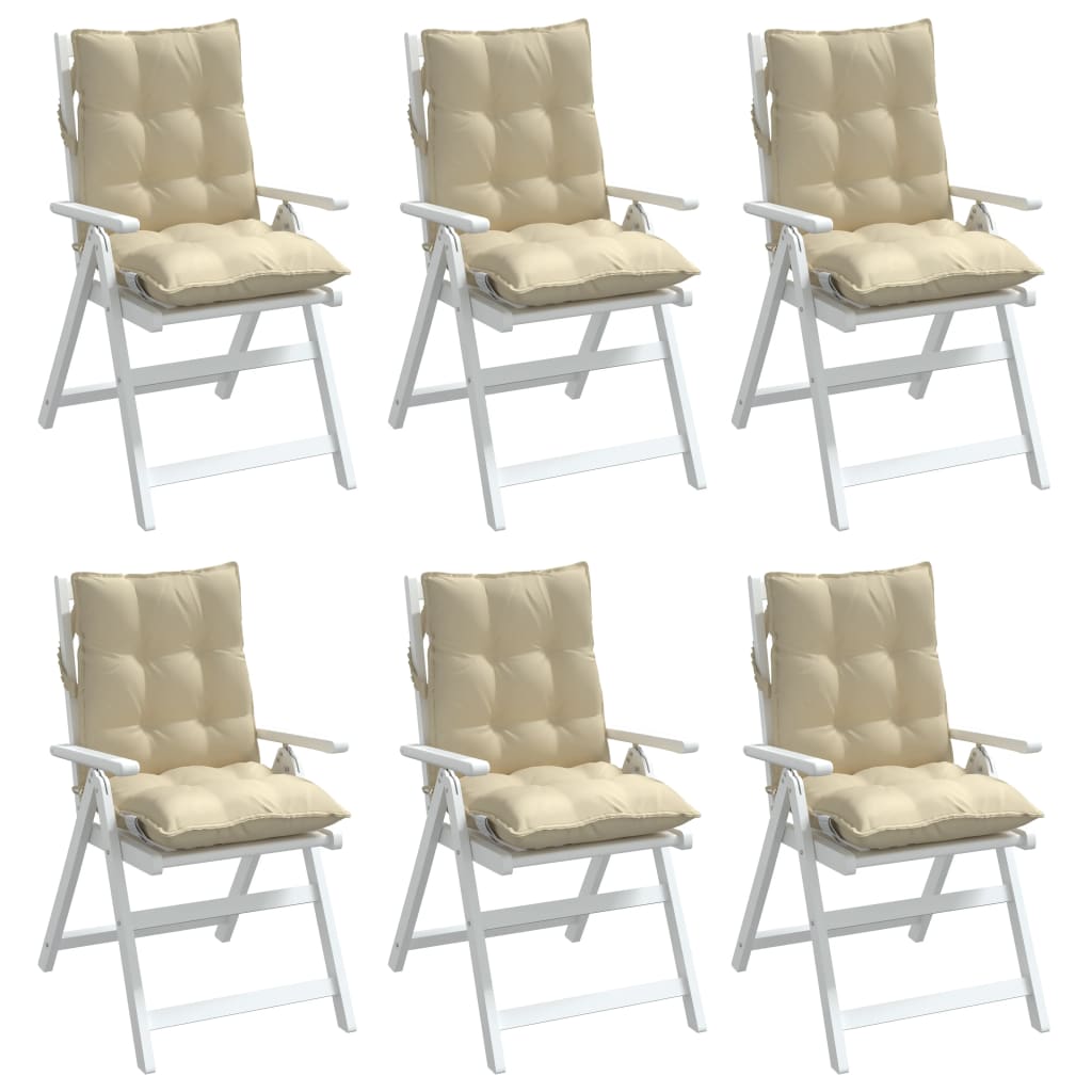 stolehynde med lav ryg 6 stk. oxfordstof beige