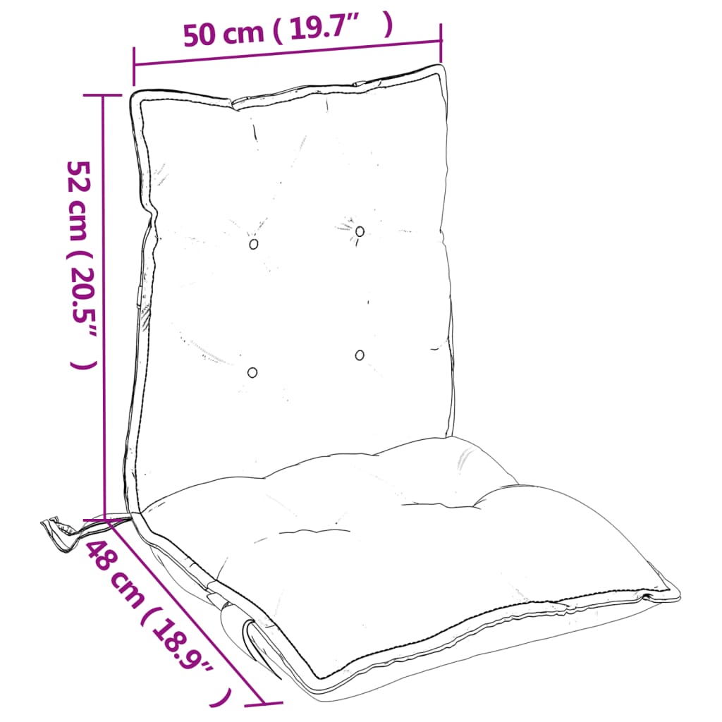 stolehynde med lav ryg 2 stk. oxfordstof gråbrun