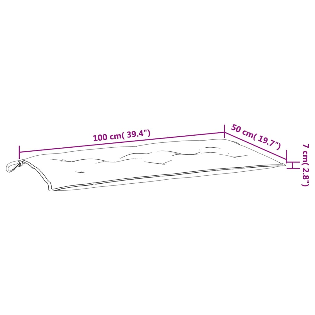 hynder til havebænk 100x50x7 cm oxfordstof marineblå
