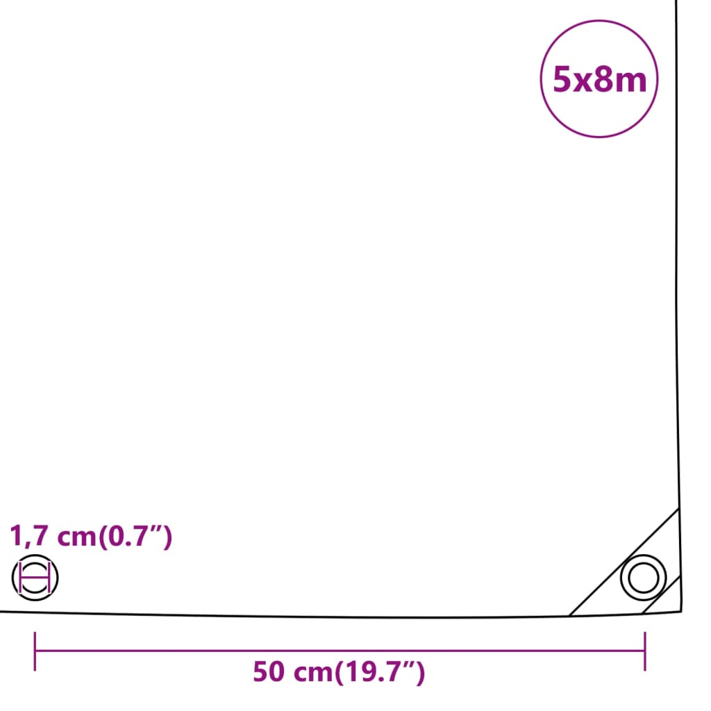 presenning 5x8 m 650 g/m² grøn