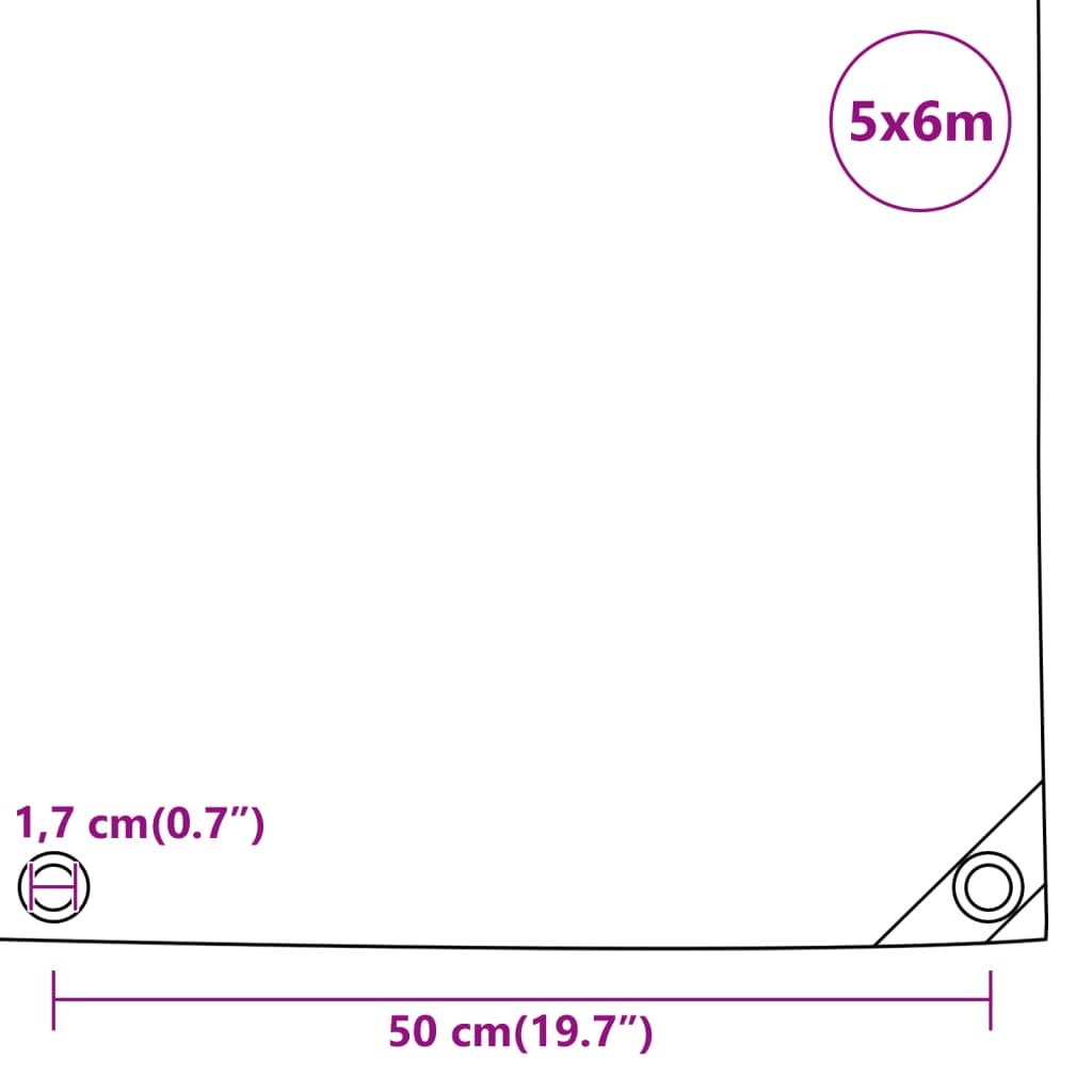 presenning 5x6 m 650 g/m² blå