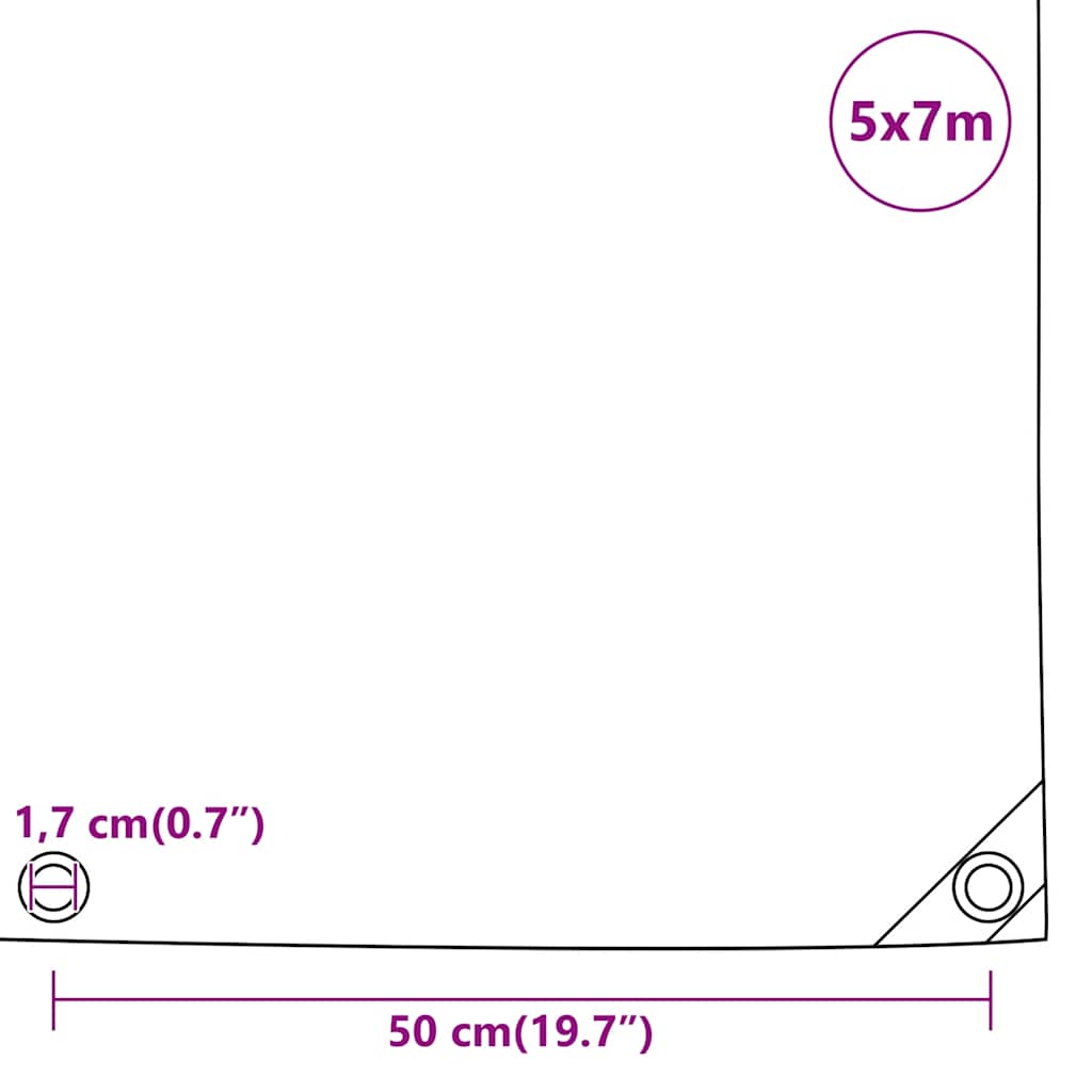 presenning 5x7 m 650 g/m² antracitgrå