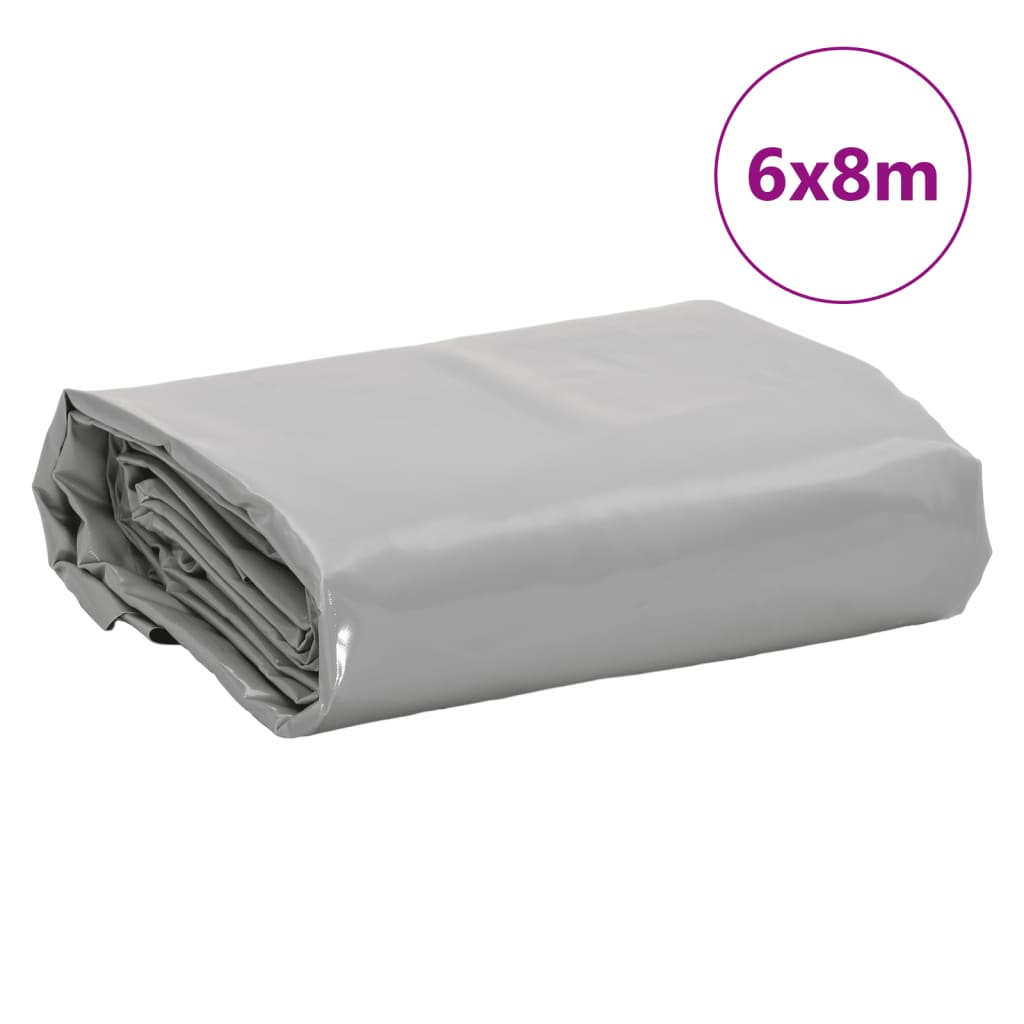 presenning 6x8 m 650 g/m² grå